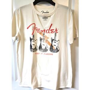 Fender T-shirt Womens Size Small Guitar Punk 80s Retro Grunge Band